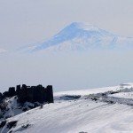 The Amberd Fortress in winter