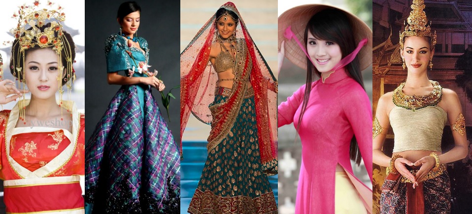 national costumes of different countries with names